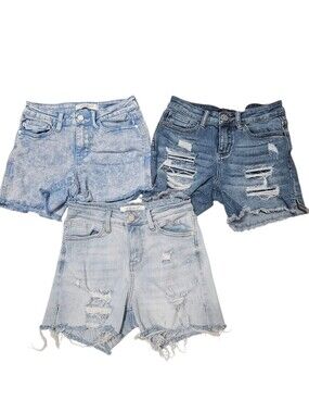 Judy Blue Distressed Denim Cutoff Shorts Lot Of 3 Pairs Size Small